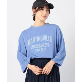 【DISCUS】別注 8分袖ロゴプリントワイドTシャツ （64サックス）