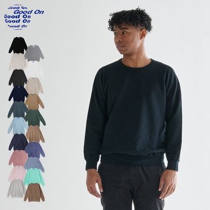 グッドオン Good On トレーナー スウェット メンズ RAGLAN SWEAT CREW ブラック ホワイト グレー ベージュ ブラウン 黒 白 GOBW101 （P-ブラウン）｜詳細画像