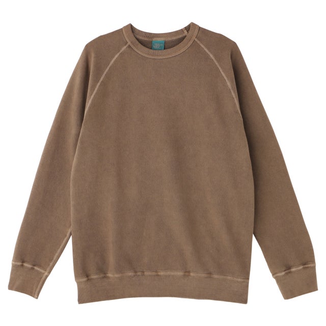 トレーナー スウェット メンズ RAGLAN SWEAT CREW ブラック ホワイト グレー ベージュ ブラウン 黒 白 GOBW101 （P-ブラウン）