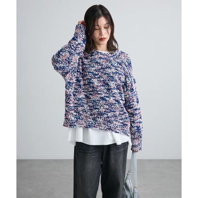 グリーン パークス Green Parks 表面モールニットプルオーバー （ライムグリーン）｜詳細画像