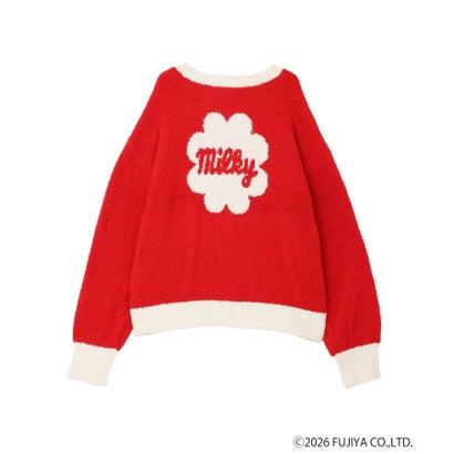 【milky】もこもこVネックカーディガン （ホワイト）｜詳細画像