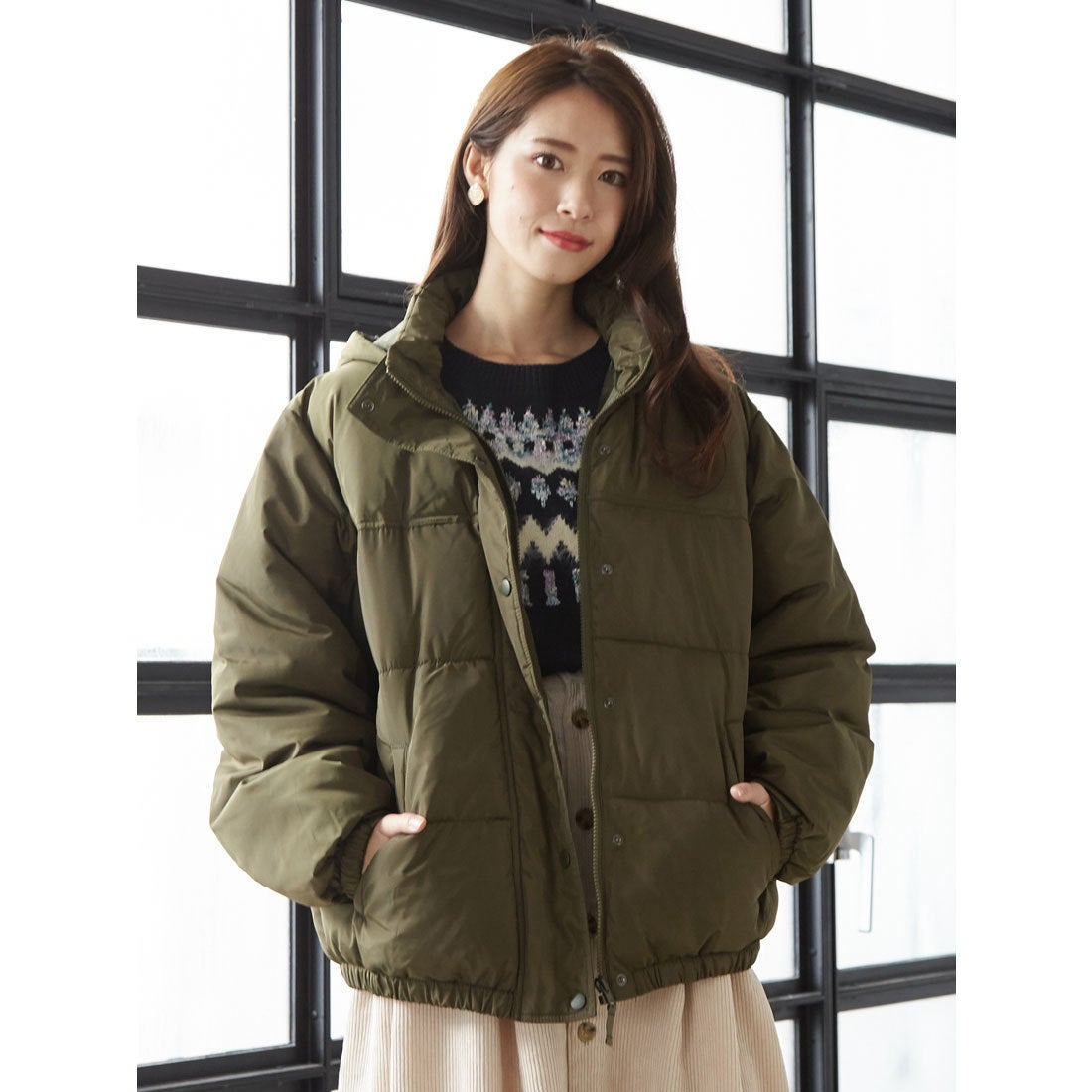 グリーン パークス Green Parks WEARS フェイクダウン2wayフード 