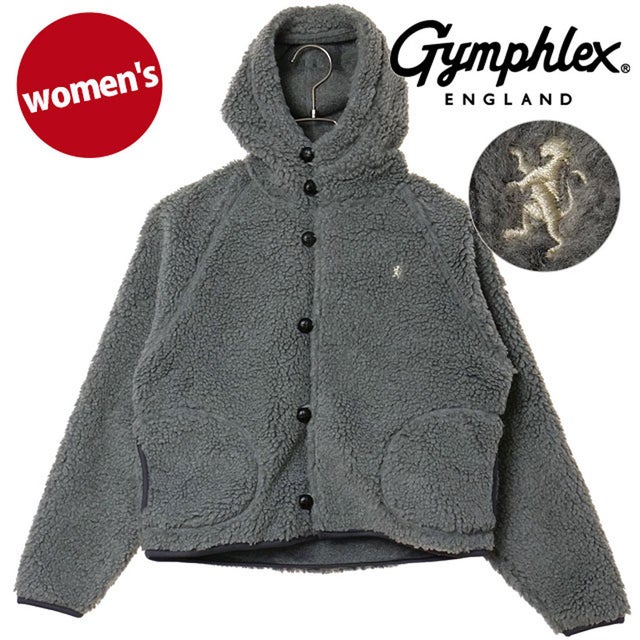 BOA HOODED SHORT JACKET DK.HEATHER-GREY(CREAM) [#GY-A0725 BOA] （DK.HEATHER-GREY(CREAM)）