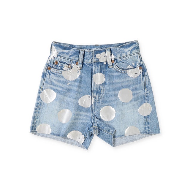 Denim Sparkle Dot Shorts （LIGHT BLUE）