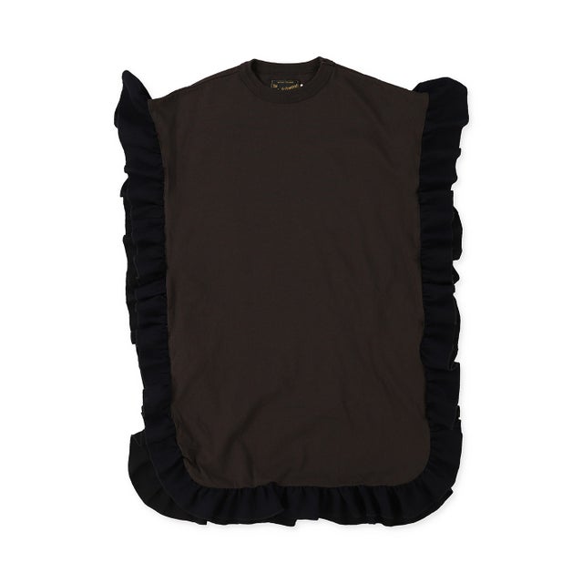 Cotton Jersey Ruffled Dress （CHARCOAL GRAY）
