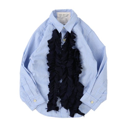 Striped Ruffle Shirt （BLUE）｜詳細画像