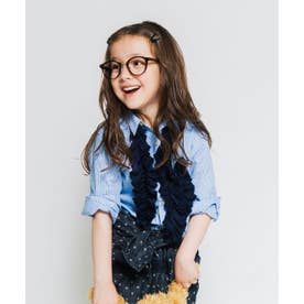 Striped Ruffle Shirt （BLUE）