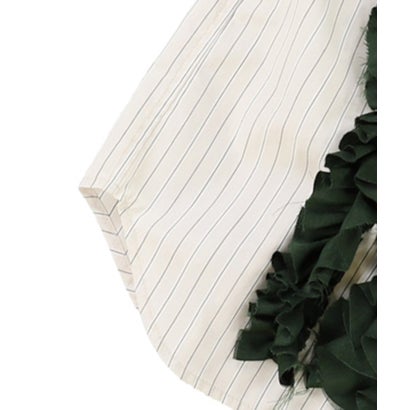Striped Ruffle Shirt （GRAY）｜詳細画像