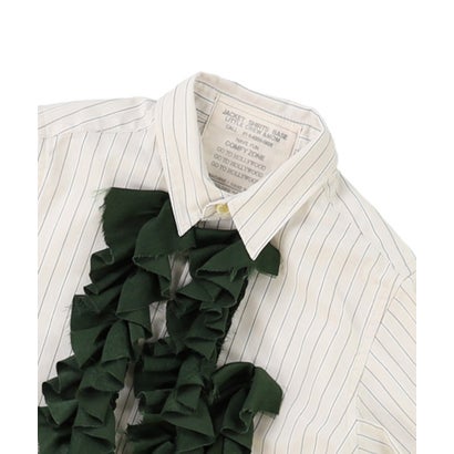Striped Ruffle Shirt （GRAY）｜詳細画像