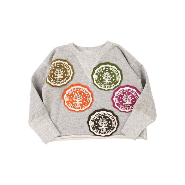 College Patch Sweatshirt （GRAY）