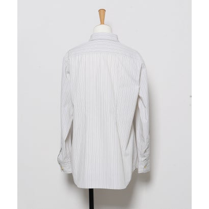 Striped Ruffle Shirt(LADIES) （GRAY）｜詳細画像