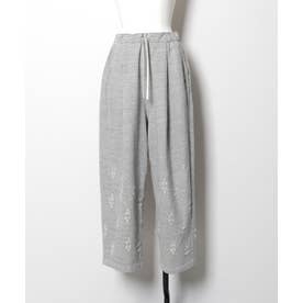 Floral Damaged Sweatpants(LADIES) （GRAY）