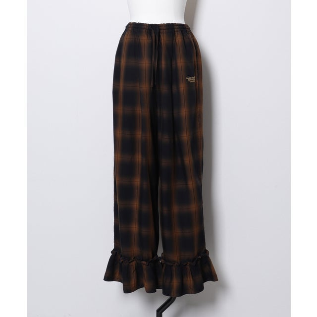 Ombre Plaid Relaxing Pants(LADIES) （BLACK）