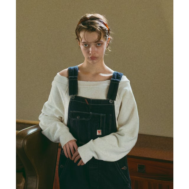 Vintage Pile Loose Neckline Pullover(LADIES) （WHITE）