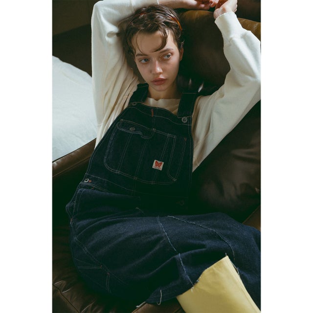 Seldvedge Denim Remake Apron Dress(LADIES) （NAVY）