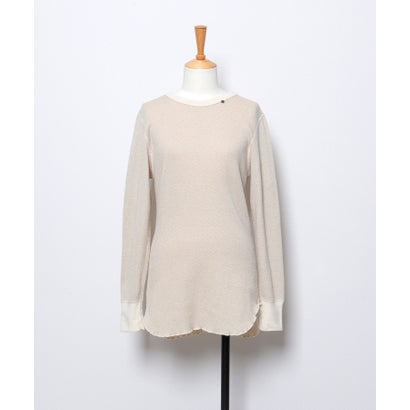 Glitter Waffle Tee(LADIES) （OFF WHITE）｜詳細画像