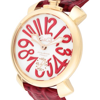ガガミラノ GaGa MILANO マヌアーレ48MM メンズ 時計 5011.10S-RED 手巻き ホワイト カーフ革 スイス （ホワイト）｜詳細画像