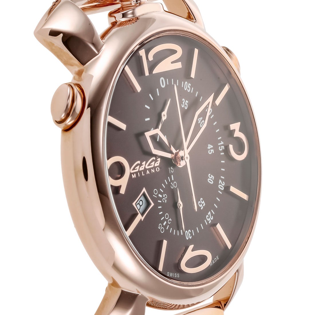 メンズガガミラノ シン クロノ46mmクロノグラフ5098.02BK - 腕時計 ...