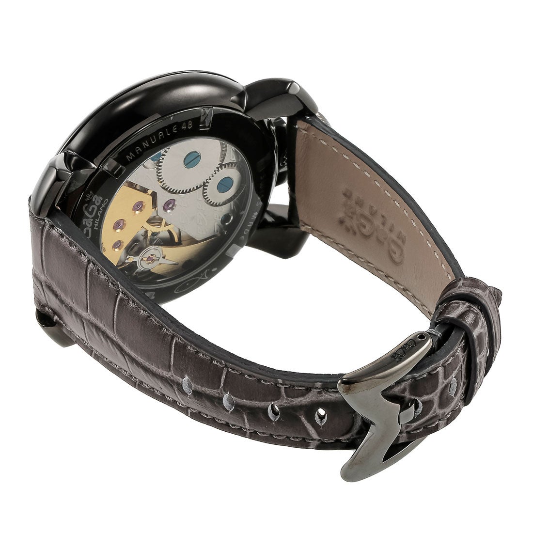 ガガミラノ GaGa MILANO マヌアーレ48MM メンズ 時計 5012MOS01S 手巻き モザイク カーフ革 スイス （モザイク）
