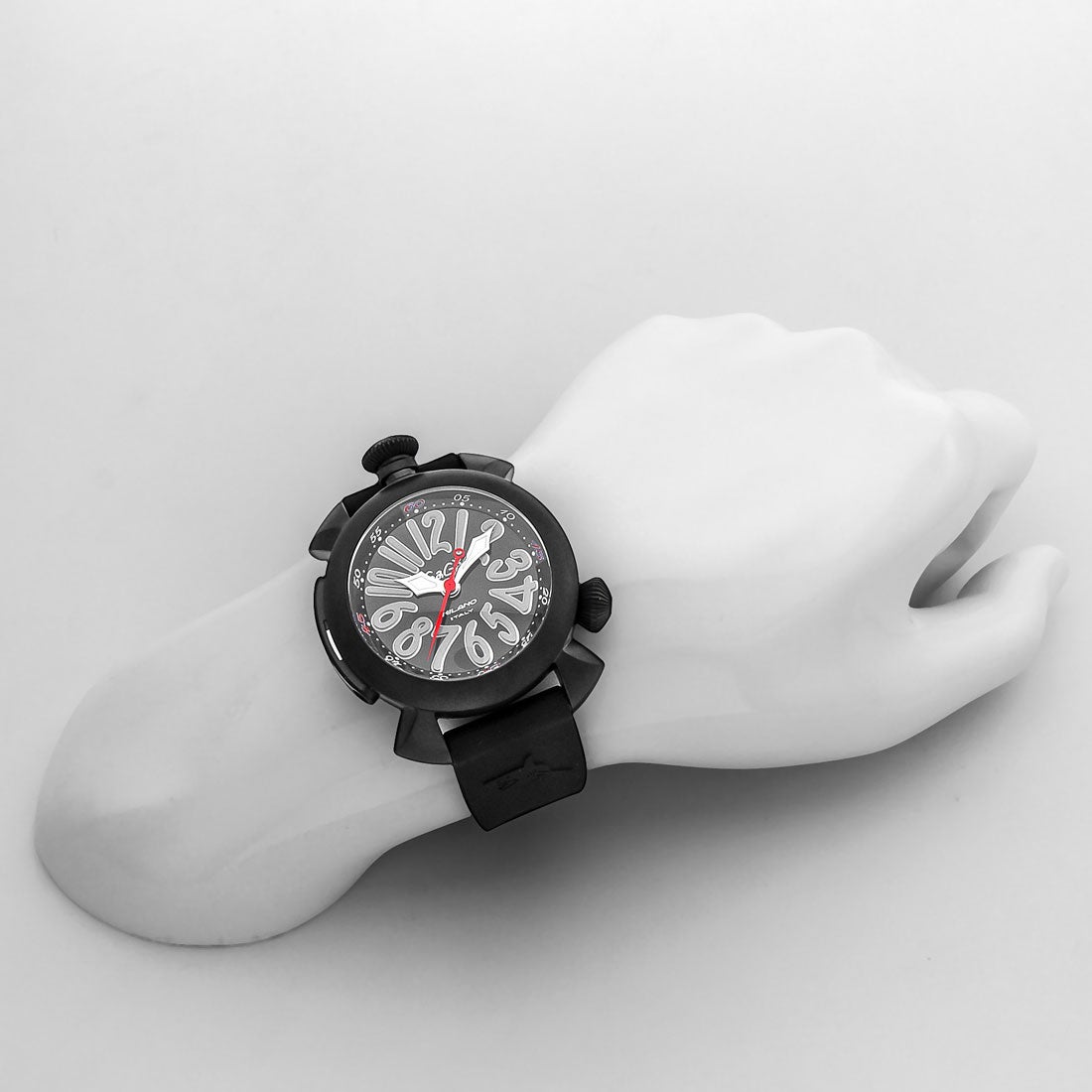ガガミラノ GaGa MILANO ダイビング 48MM メンズ 時計 5042-BLKRUBBER 自動巻 ブラック ラバー イタリア （ブラック）
