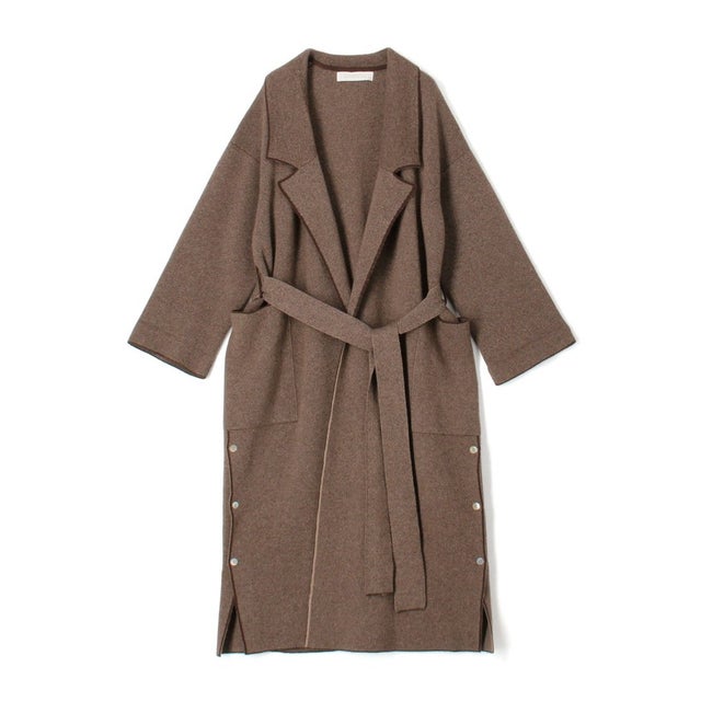 モンゴルカシミヤ ベルテッドガウンコート （47 ブラウン）