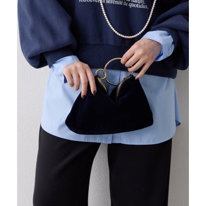 【2.718】2WAYベロアバッグ （navy）｜詳細画像