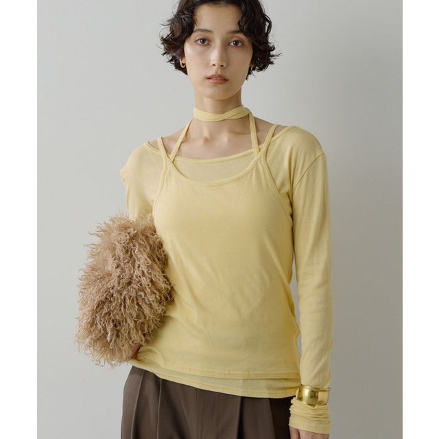 カシミヤ混セットカットソー （yellow）