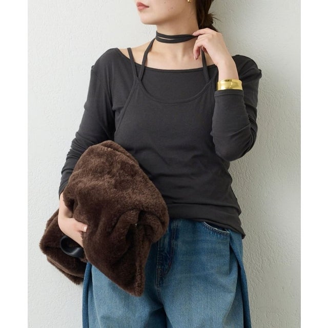 カシミヤ混セットカットソー （charcoal）