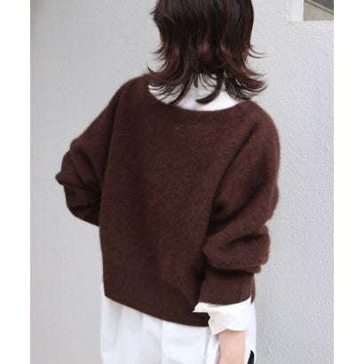 【MANAKAコラボカラー】ファーボートネックプルオーバー （brown）｜詳細画像
