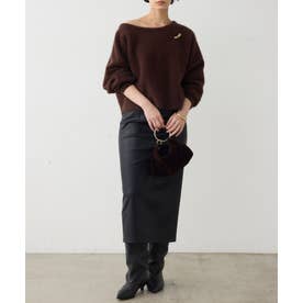 【MANAKAコラボカラー】ファーボートネックプルオーバー （brown）
