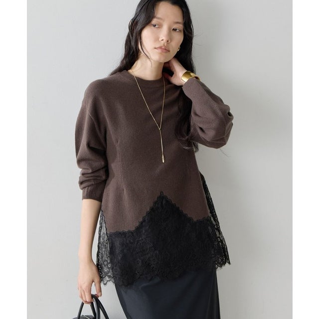 ペプラムレースニット （brown）