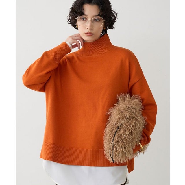 【WEB限定カラー】【全骨格対応】オーバータートルニット （orange）