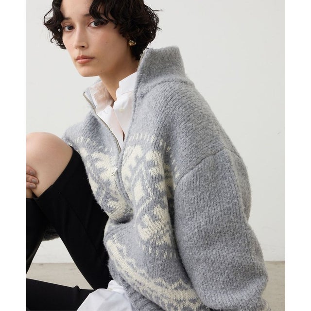 ノルディックZIPニット （lightgrey）