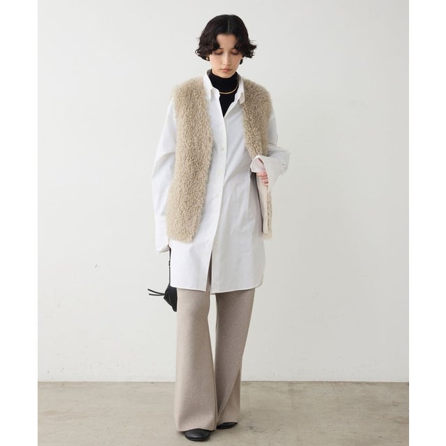 ダブルカフスシャツワンピース （white）