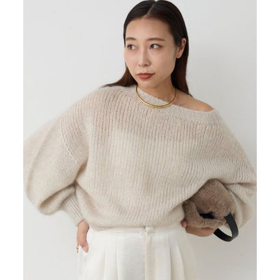 【AYUMIコラボ】モヘアシルクボートニットプルオーバー （ivory）｜詳細画像