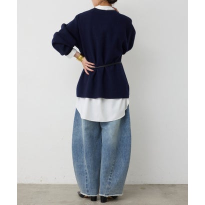 オーバルボタンカーディガン （navy）｜詳細画像