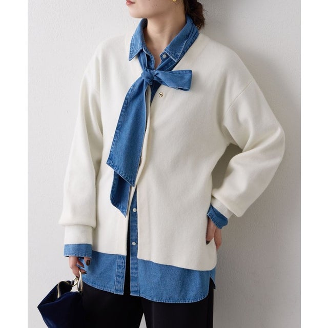オーバルボタンカーディガン （offwhite）