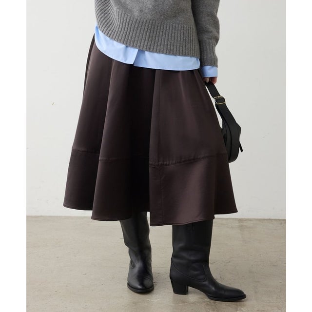 サテンボリュームスカート （brown）
