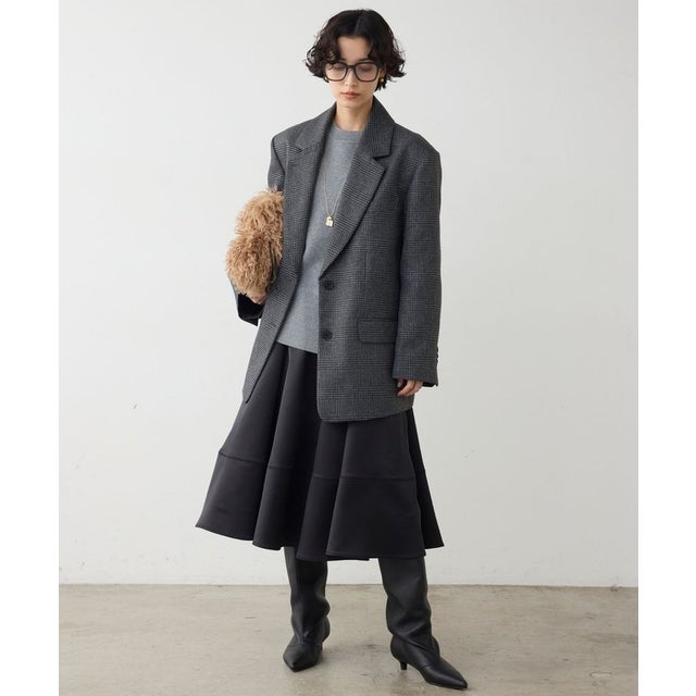 サテンボリュームスカート （black）
