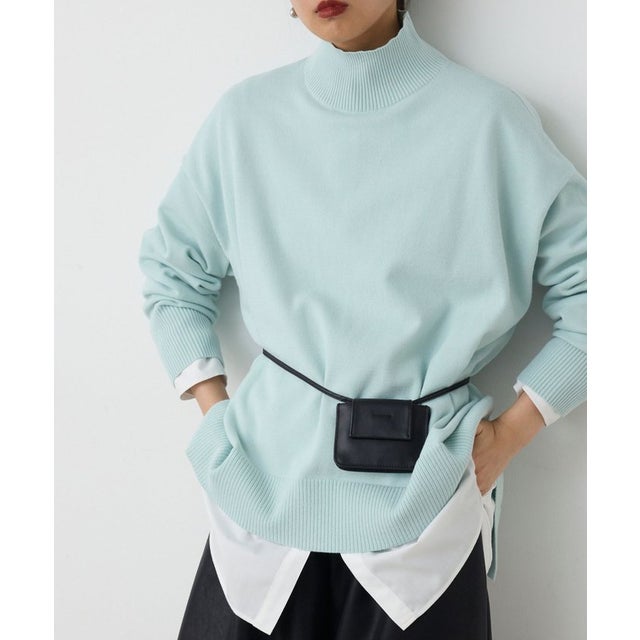 【WEB限定カラー】【全骨格対応】オーバータートルニット （mintgreen）