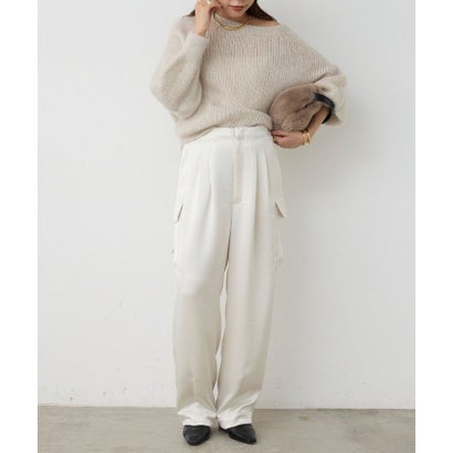 サテンカーゴパンツ （offwhite）｜詳細画像