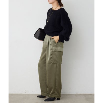 サテンカーゴパンツ （khaki）｜詳細画像