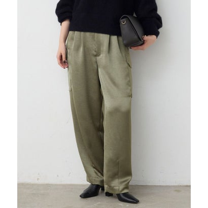 サテンカーゴパンツ （khaki）｜詳細画像