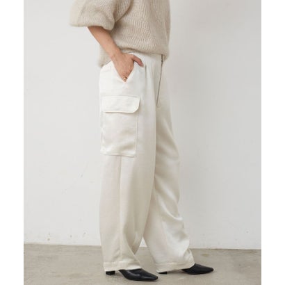 サテンカーゴパンツ （khaki）｜詳細画像