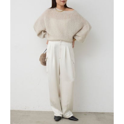 サテンカーゴパンツ （khaki）｜詳細画像