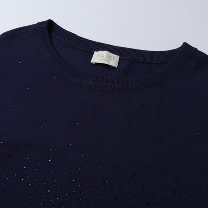 ビジューポイント ドロップショルダーニット （NAVY）｜詳細画像