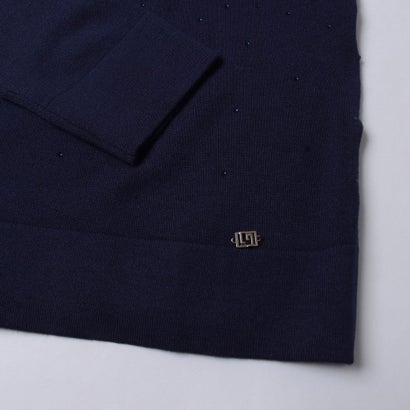 ビジューポイント ドロップショルダーニット （NAVY）｜詳細画像