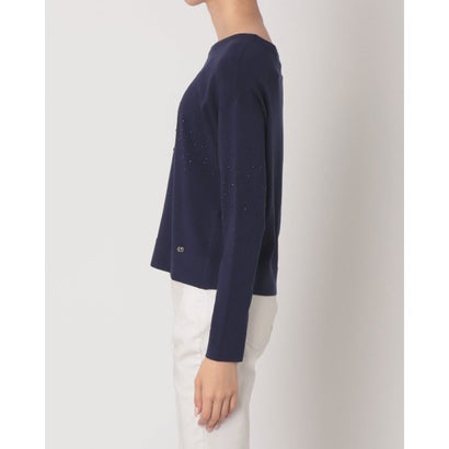 ビジューポイント ドロップショルダーニット （NAVY）｜詳細画像