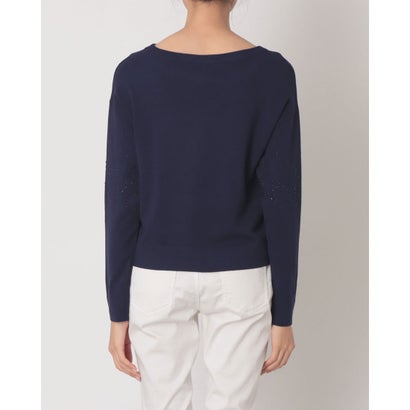 ビジューポイント ドロップショルダーニット （NAVY）｜詳細画像