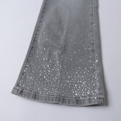 ビジューポイントスーパーストレッチフレアクロップドdenim （GRIGIO）｜詳細画像
